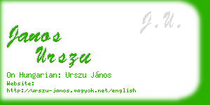 janos urszu business card