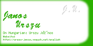 janos urszu business card